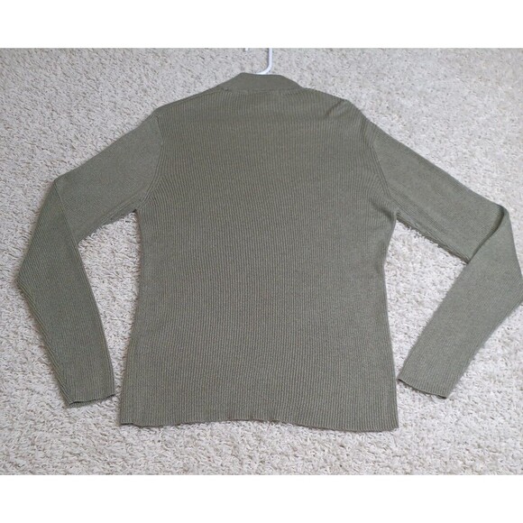 Perry Ellis Mens Moss Green Long Sleeve Mock Neck Pullover Sweater L Large - Picture 6 of 7